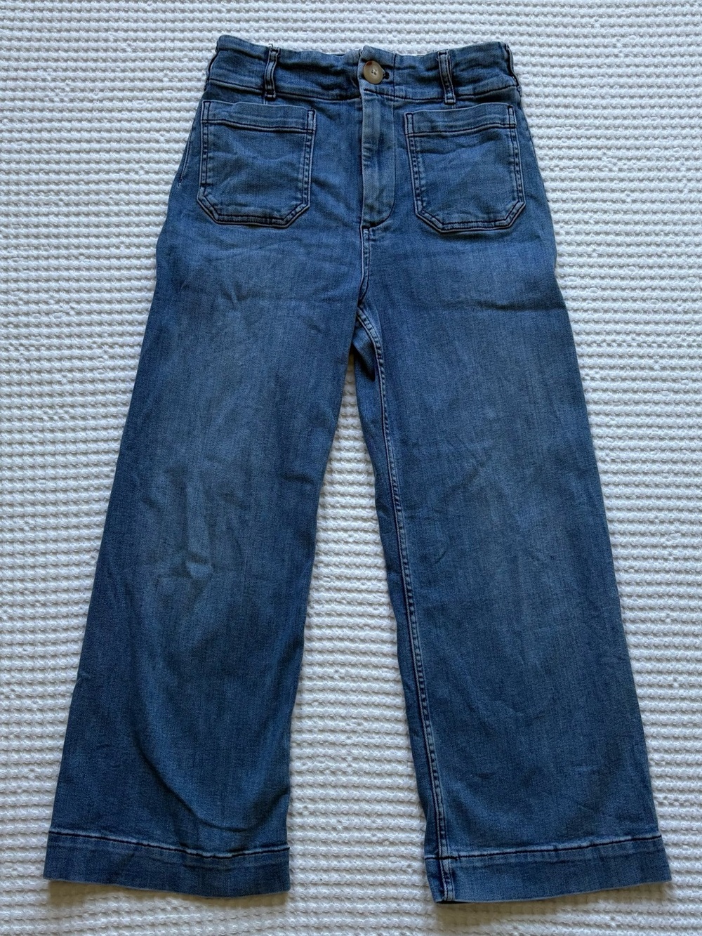 Maeve The Colette Cropped Wide Leg High Rise Jeans Medium Wash Size 27